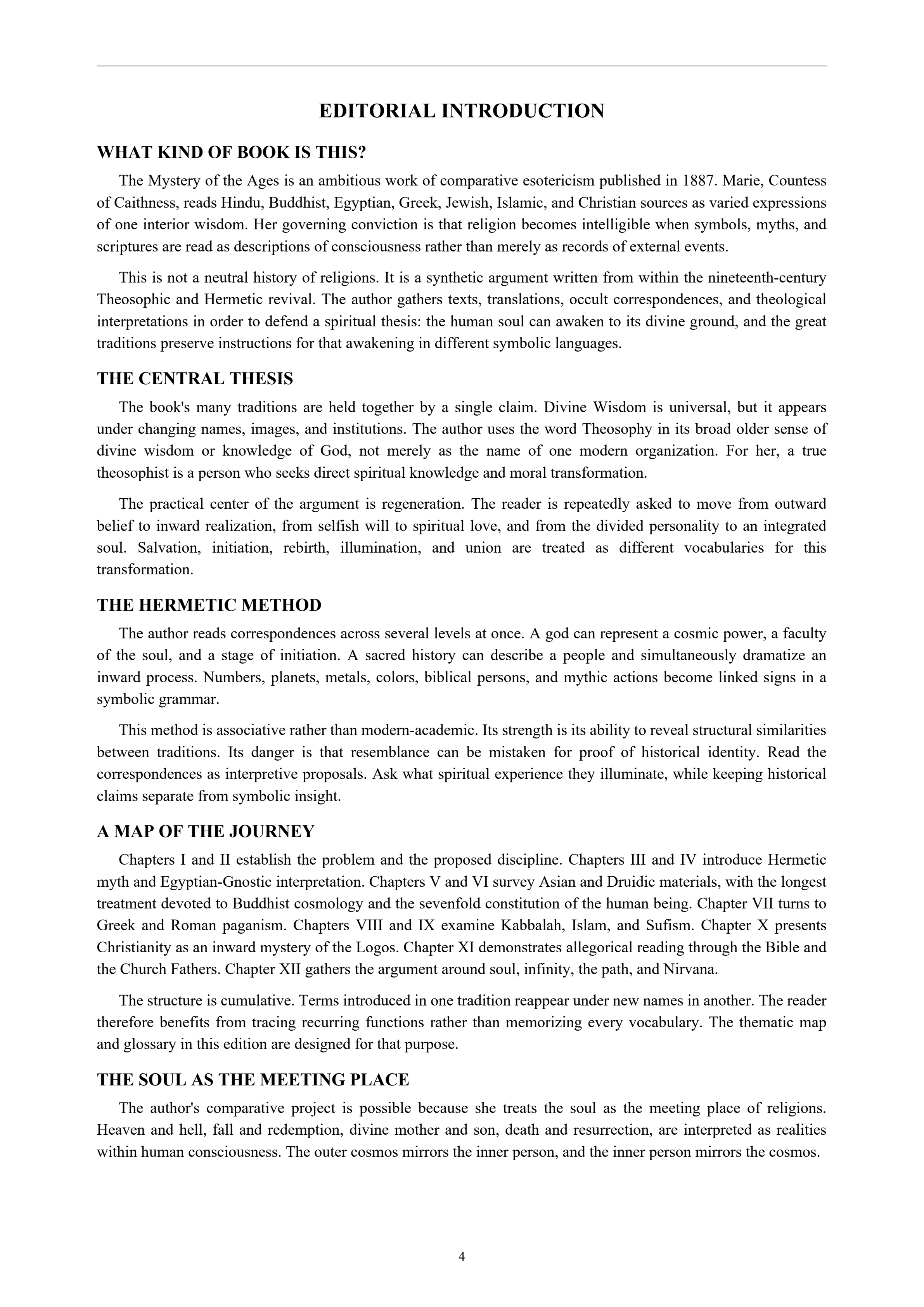 Editorial introduction from The Mystery of the Ages reader's edition