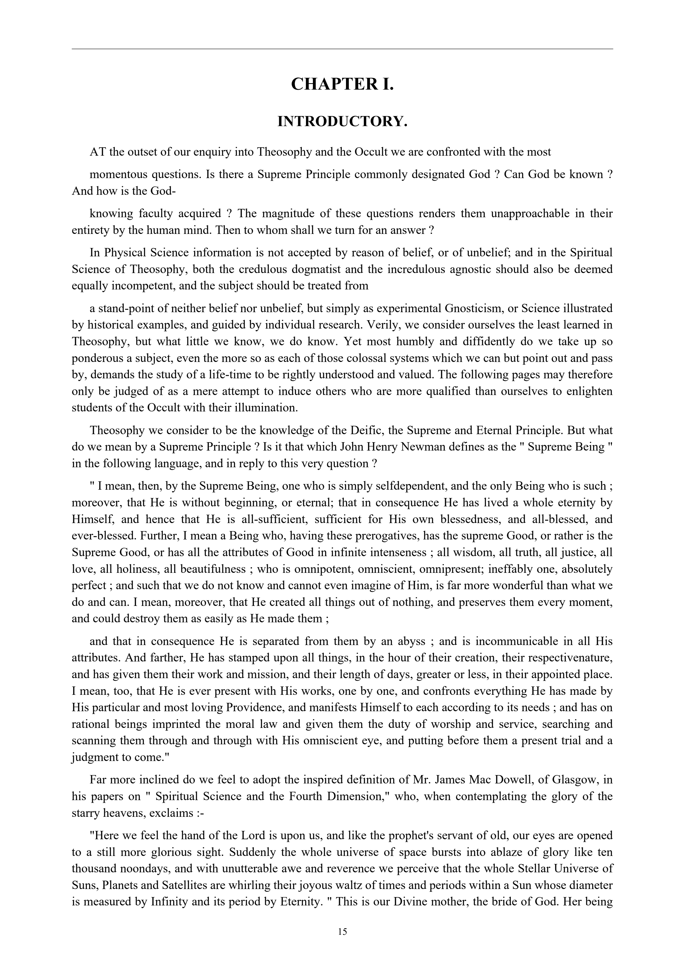 Opening page of chapter one from The Mystery of the Ages reader's edition
