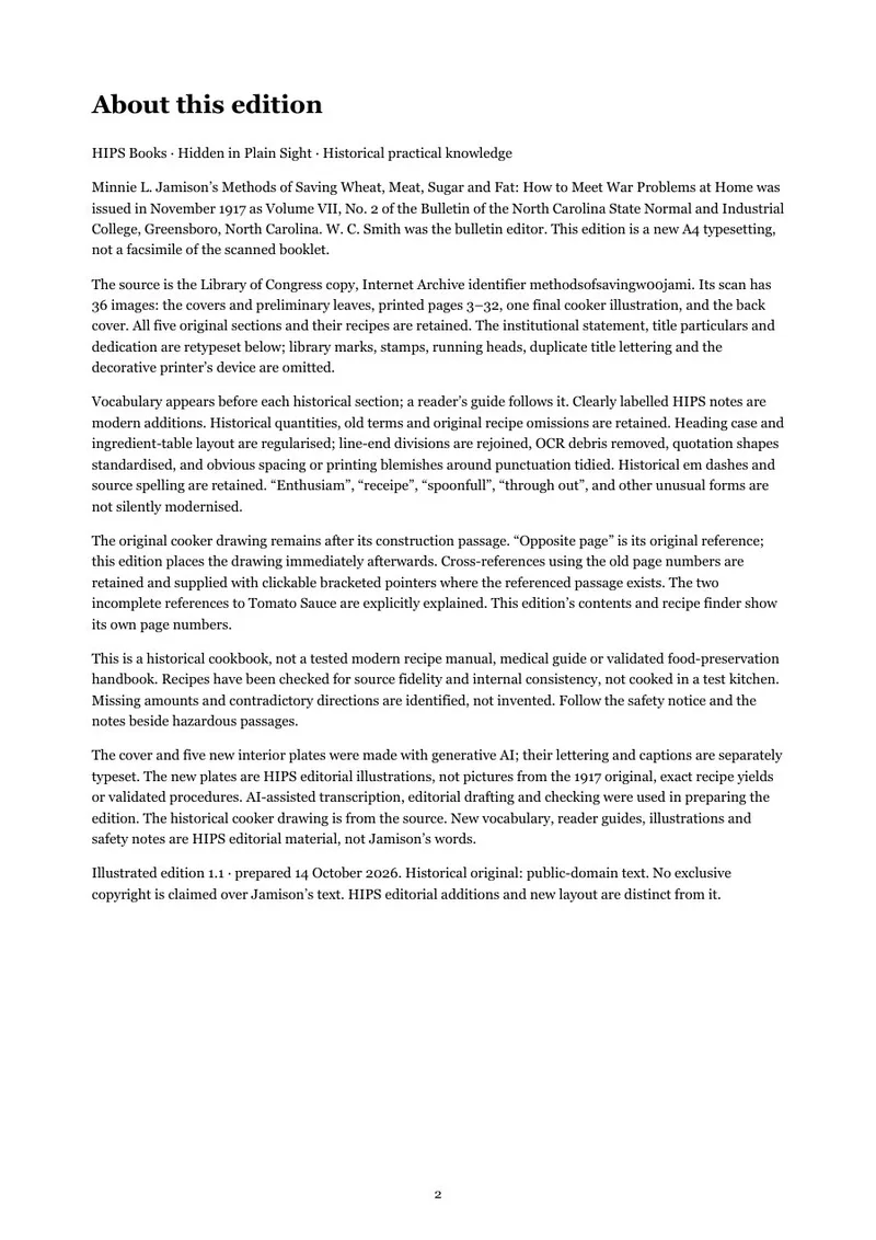 Page 2 of Methods of Saving Wheat, Meat, Sugar and Fat: About this edition