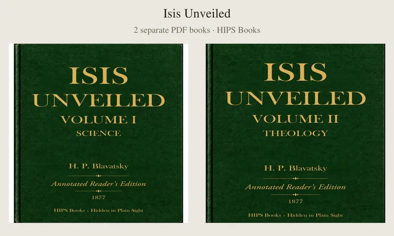 Modern HIPS reader’s edition cover accompanying Isis Unveiled or The Secret Doctrine: Which Blavatsky Book First?