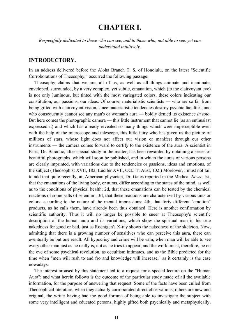 Opening page of chapter one in The Human Aura annotated reader’s edition