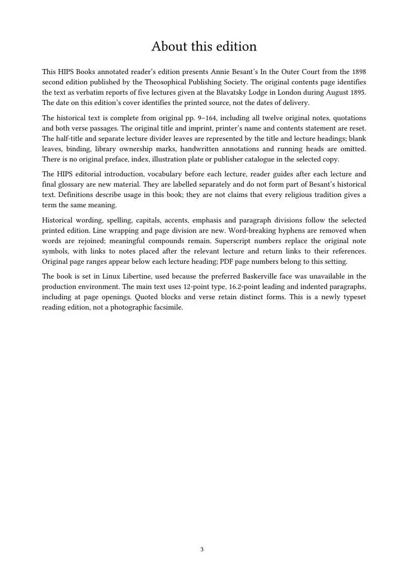 Page 3 of In the Outer Court: About this edition