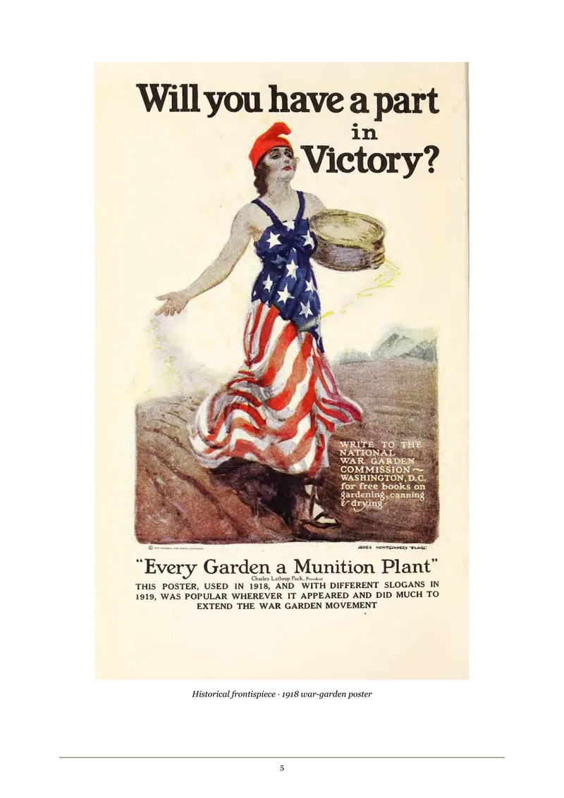 The Fruits of Victory, a First World War garden poster reproduced in Pack’s 1919 book
