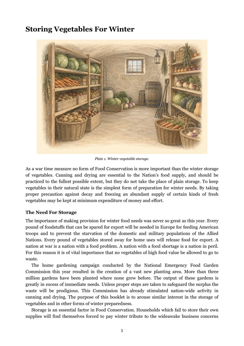 Winter storage text and a new interpretive plate