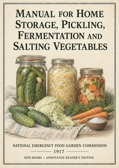 Modern HIPS reader’s edition cover accompanying Root Cellars and Winter Food Storage in a 1917 Manual